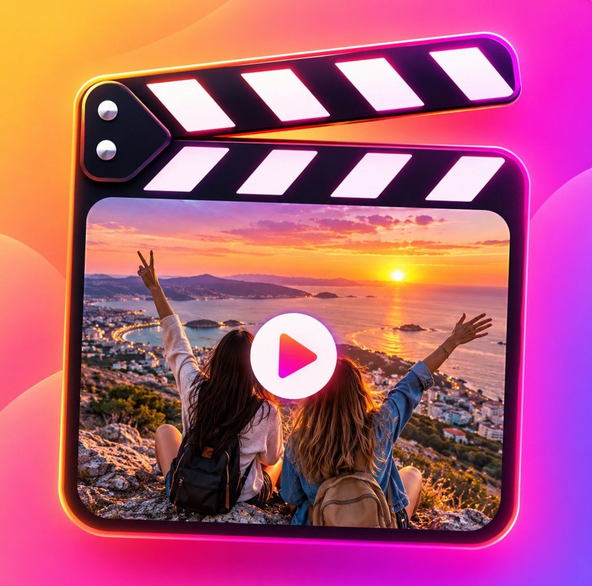ClipSaved media preview illustration with a video play control
